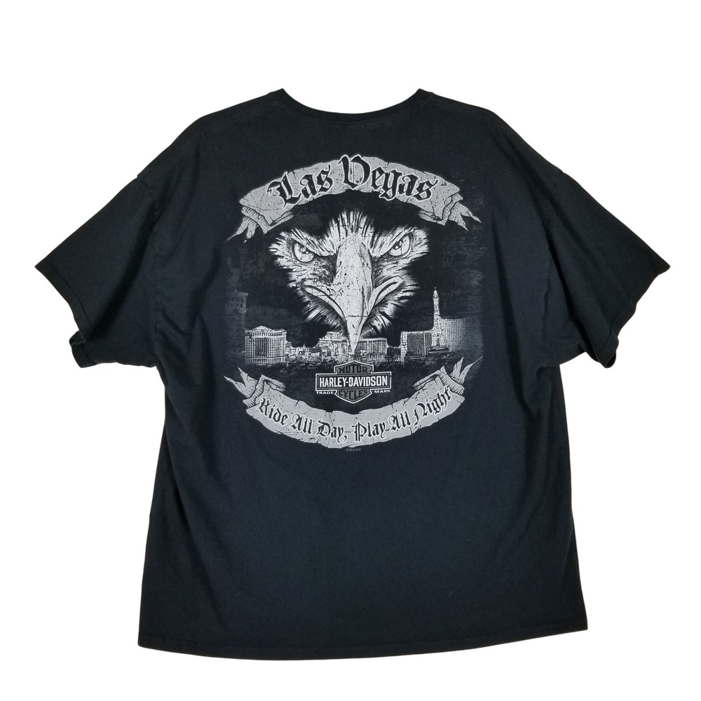 Harley-Davidson T-Shirt Men 3XL Black Las Vegas Eagle Graphic Ride All Day Tee